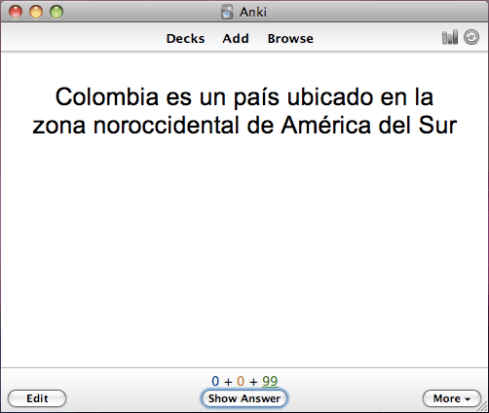 Here's a similar style of card, with a "question" in Spanish.