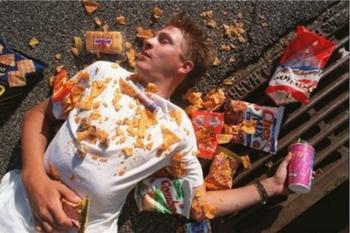 Just try not to end up like this guy at the end of the day! Food-hangovers can be pretty bad!