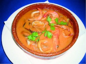 Creamy and delicious cazuela de mariscos