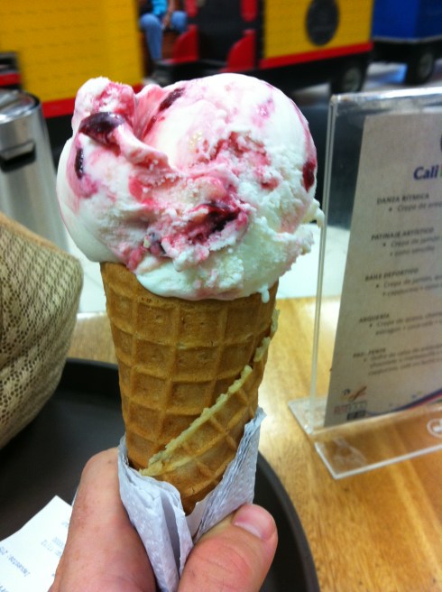 Some of Colombia's best icecream courtesy of "Crepes & Waffles"