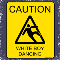 caution white boy dancing t-shirt